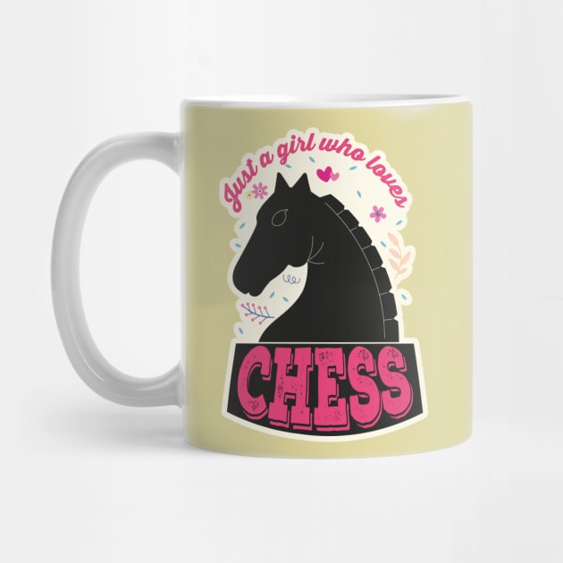 Just A Girl Who Loves Chess. Perfect Funny Chess Girls and Lovers Gift Idea, Retro Vintage by VanTees